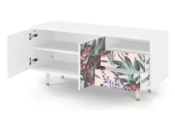 Best Mueble de TV - 125х56х41 cm - T7 - Peach Peonies, Branco Bege