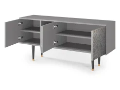 New Mueble de TV - 150х69х41 cm - T5 - Peanut Hair, Cinza Cinzento
