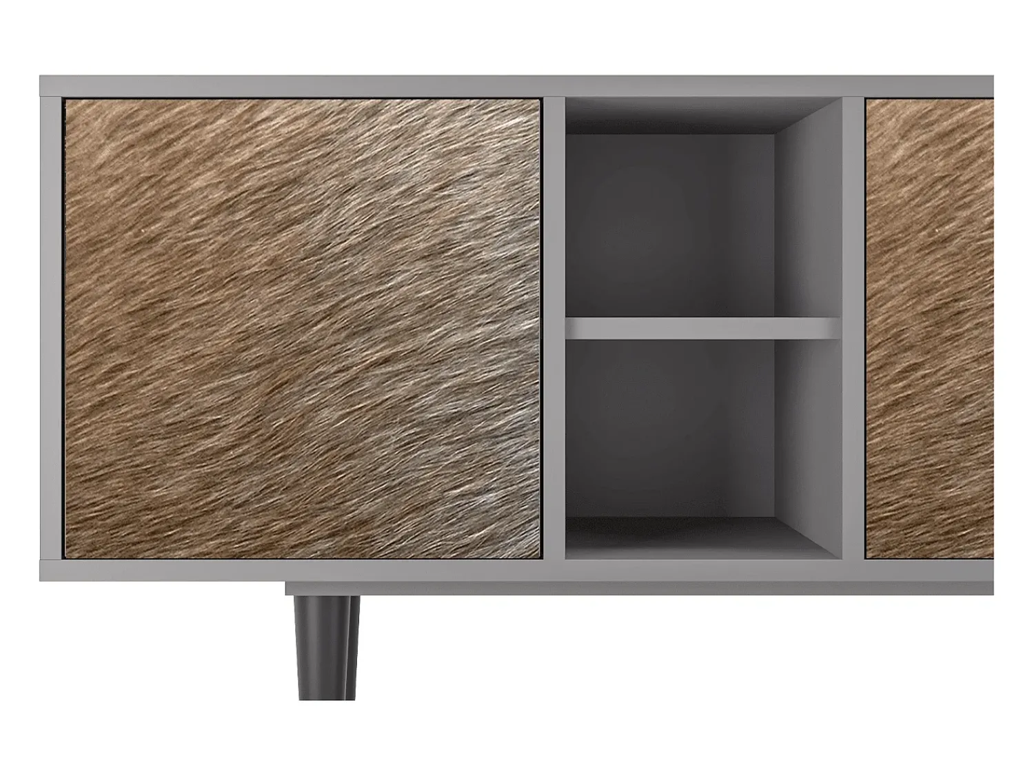New Mueble de TV - 150х69х41 cm - T5 - Peanut Hair, Cinza Cinzento