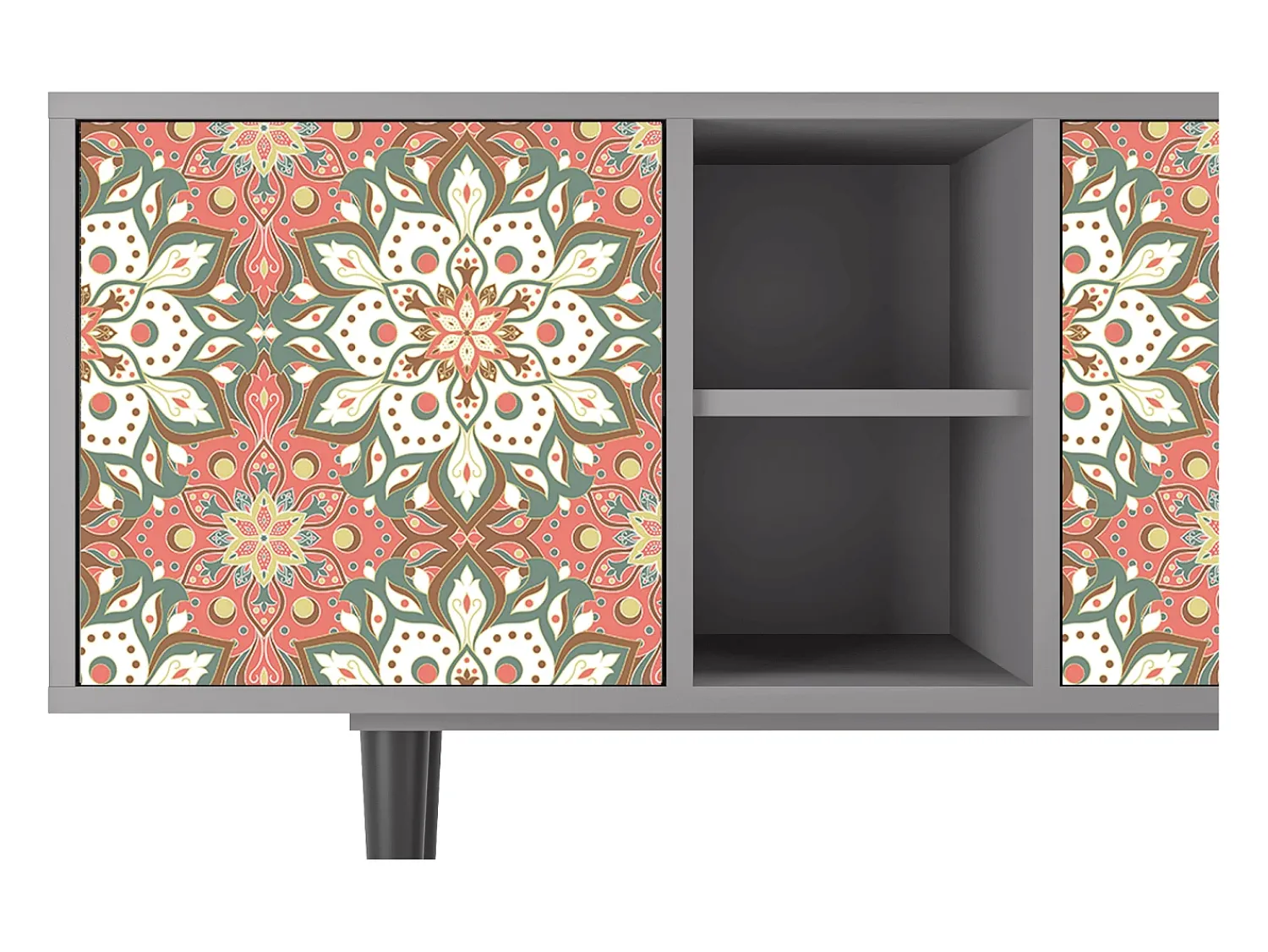 Móvel De Tv| Mueble de TV - 150х69х41 cm - T5 - Peach Grove, Cinza Cinzento