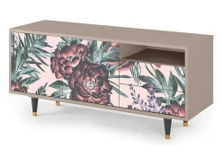 Outlet Mueble de TV - 125х56х41 cm - T7 - Peach Peonies, Latte Bege