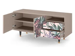 Outlet Mueble de TV - 125х56х41 cm - T7 - Peach Peonies, Latte Bege