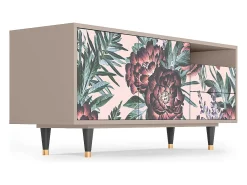 Outlet Mueble de TV - 125х56х41 cm - T7 - Peach Peonies, Latte Bege