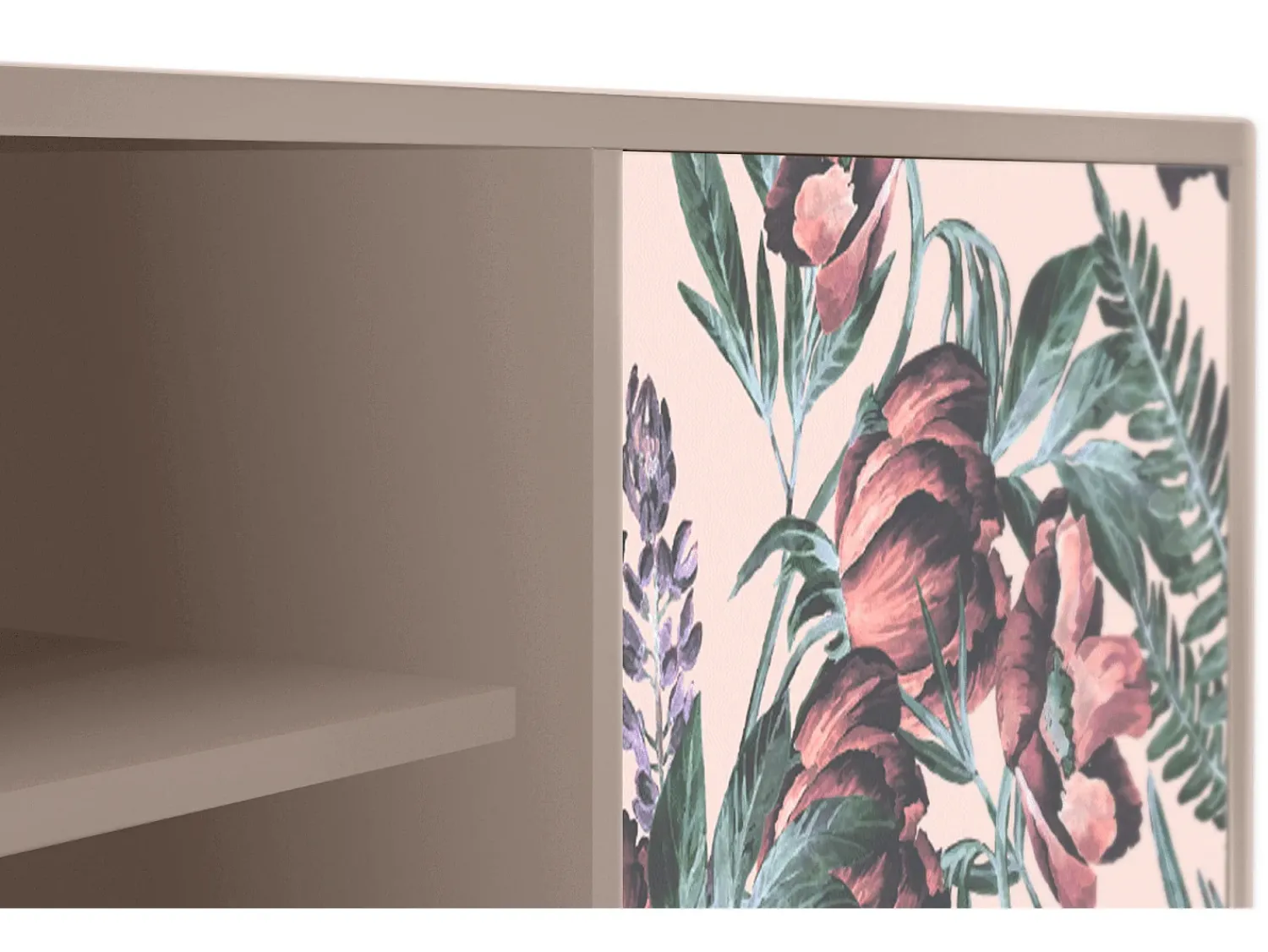 Móvel De Tv| Mueble de TV - 170х69х48 cm - T2 - Peach Peonies, Latte Bege