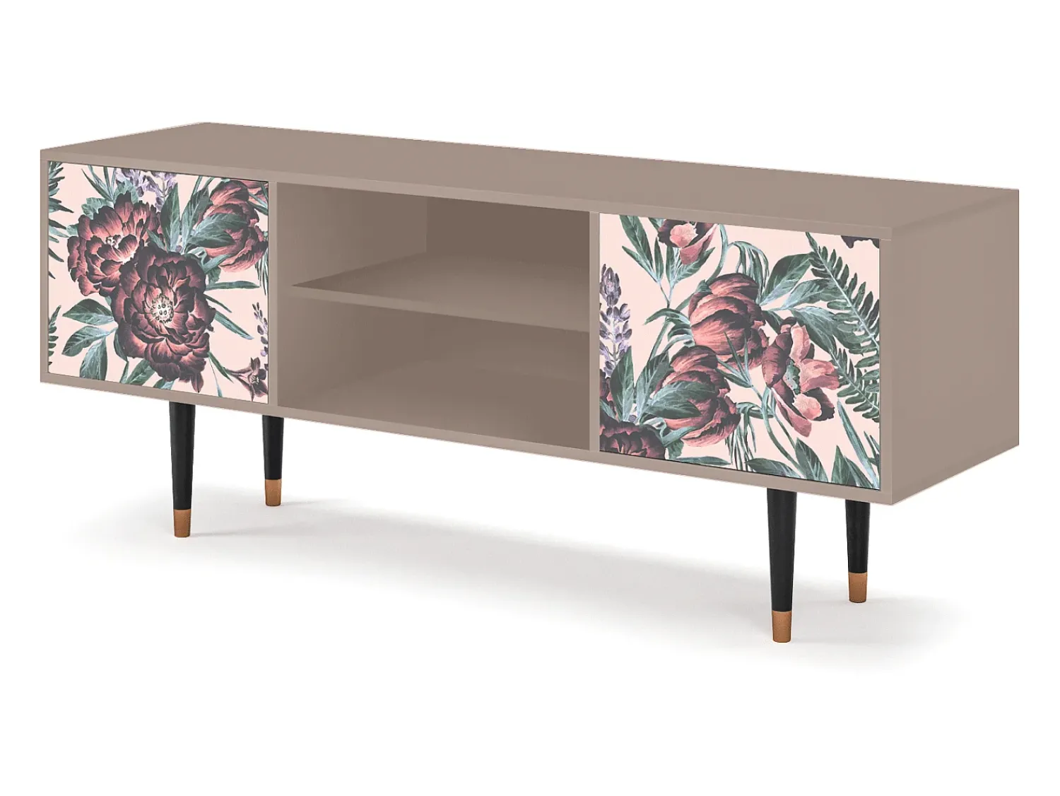 Móvel De Tv| Mueble de TV - 170х69х48 cm - T2 - Peach Peonies, Latte Bege