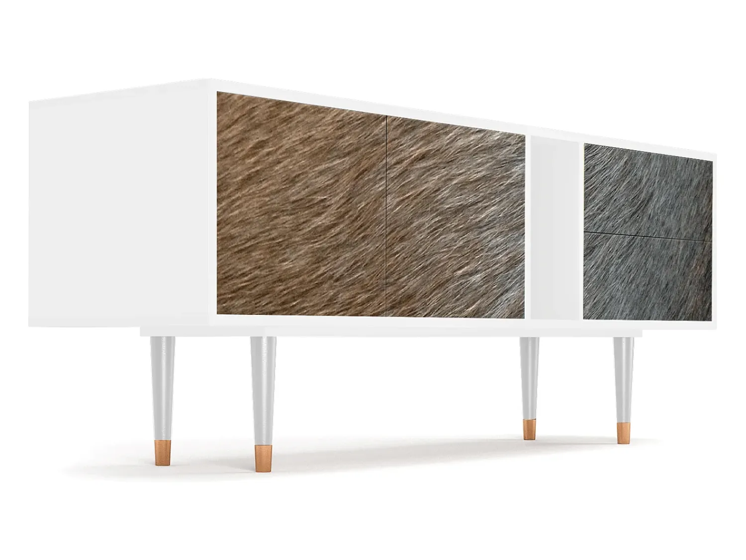 Mueble de TV - 170х69х48 cm - T1 - Peanut Hair, Branco^ Móvel De Tv