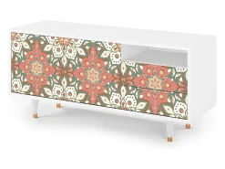 Móvel De Tv* Mueble de TV - 125х56х41 cm - T7 - Peach Grove, Branco Bege