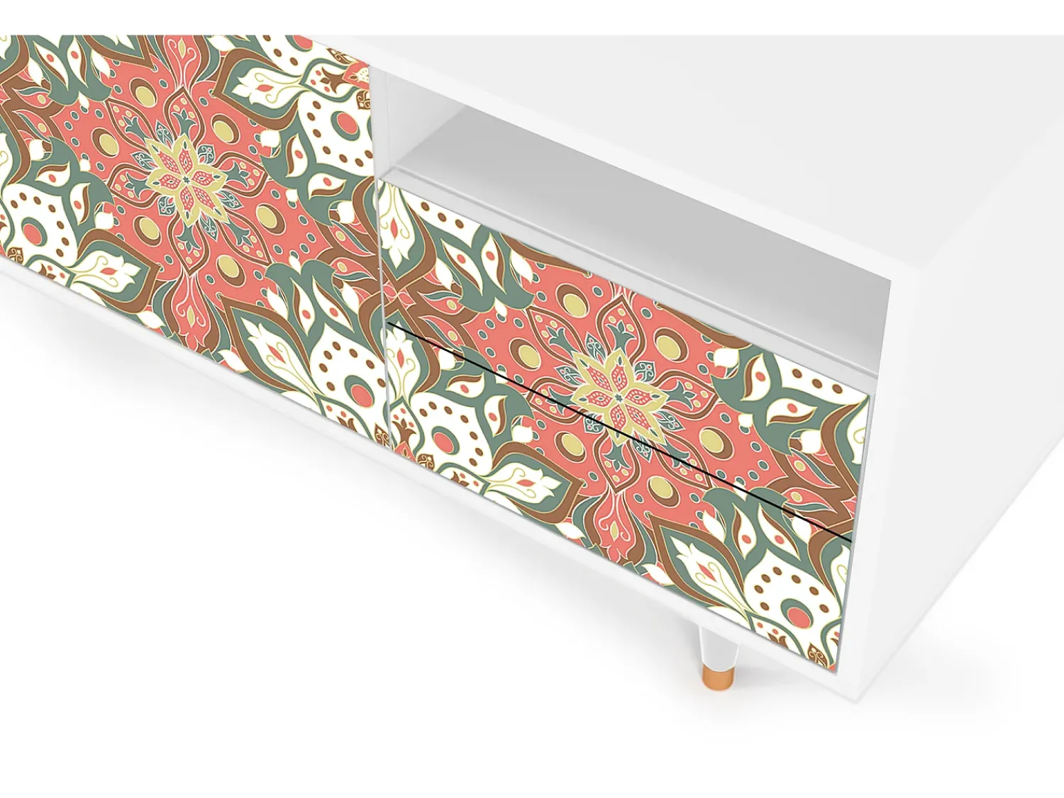 Móvel De Tv* Mueble de TV - 125х56х41 cm - T7 - Peach Grove, Branco Bege