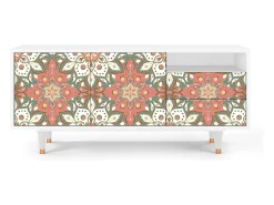 Móvel De Tv* Mueble de TV - 125х56х41 cm - T7 - Peach Grove, Branco Bege