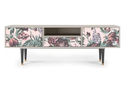 New Mueble de TV - 170х59х41 cm - T6 - Peach Peonies, Areia Bege