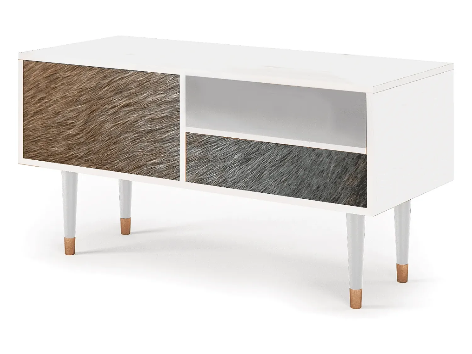 Móvel De Tv| Mueble de TV - 115х59х48 cm - T3 - Peanut Hair, Branco Bege