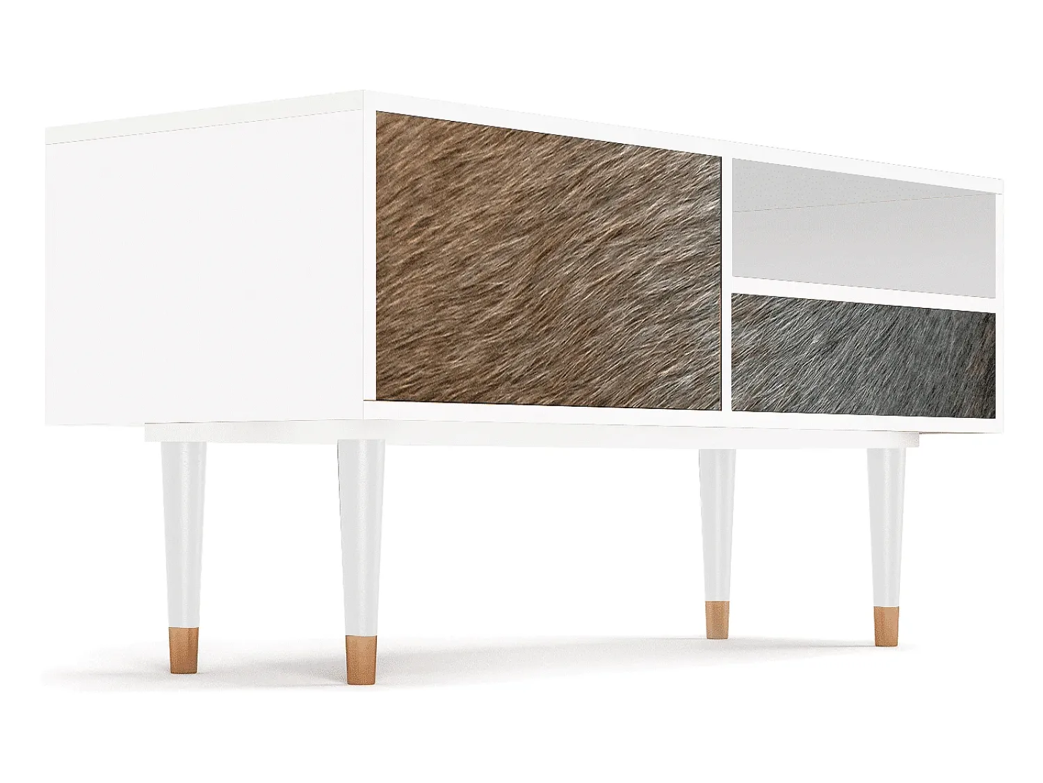 Móvel De Tv| Mueble de TV - 115х59х48 cm - T3 - Peanut Hair, Branco Bege