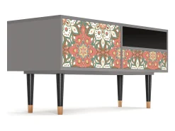 Móvel De Tv* Mueble de TV - 115х59х48 cm - T3 - Peach Grove, Cinza Cinzento