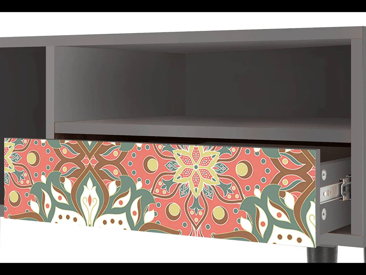 Móvel De Tv* Mueble de TV - 115х59х48 cm - T3 - Peach Grove, Cinza Cinzento