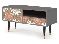 Móvel De Tv* Mueble de TV - 115х59х48 cm - T3 - Peach Grove, Cinza Cinzento
