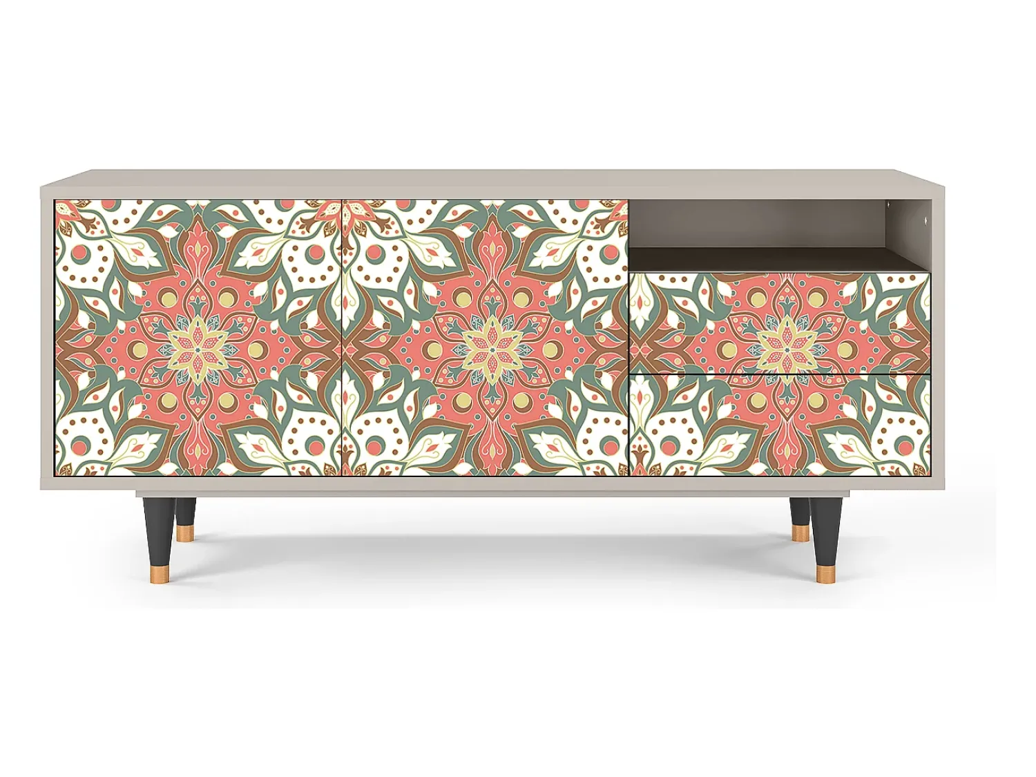 Móvel De Tv* Mueble de TV - 125х56х41 cm - T7 - Peach Grove, Areia Bege