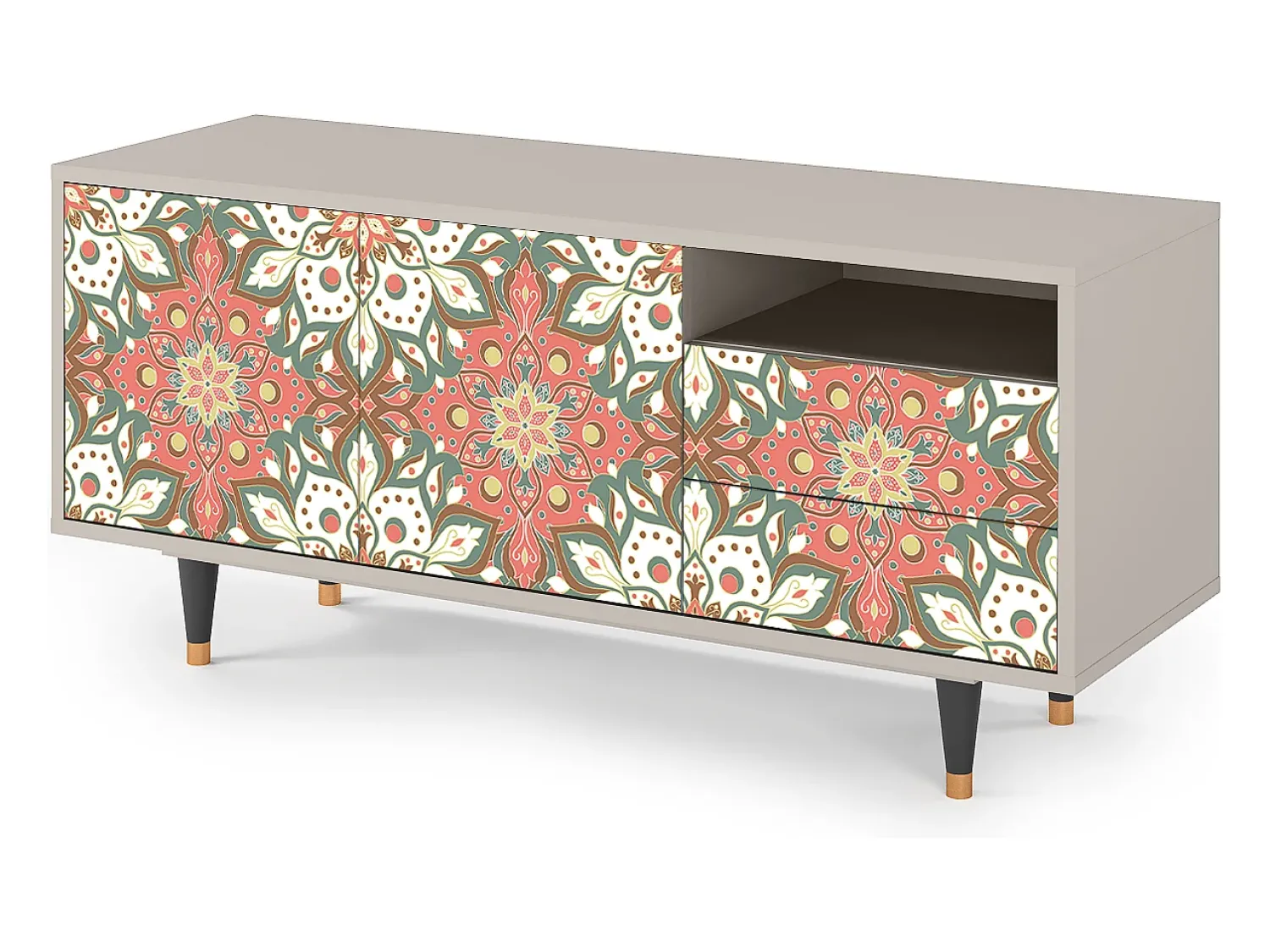 Móvel De Tv* Mueble de TV - 125х56х41 cm - T7 - Peach Grove, Areia Bege