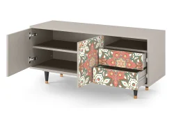 Móvel De Tv* Mueble de TV - 125х56х41 cm - T7 - Peach Grove, Areia Bege