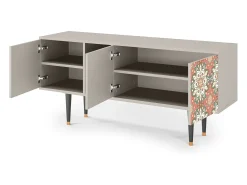 New Mueble de TV - 150х69х41 cm - T5 - Peach Grove, Areia Bege