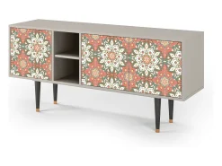 New Mueble de TV - 150х69х41 cm - T5 - Peach Grove, Areia Bege