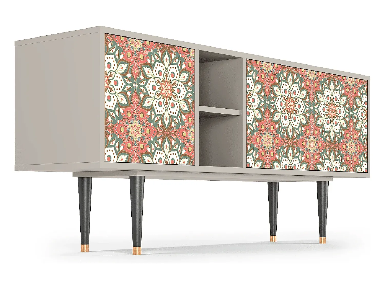 New Mueble de TV - 150х69х41 cm - T5 - Peach Grove, Areia Bege