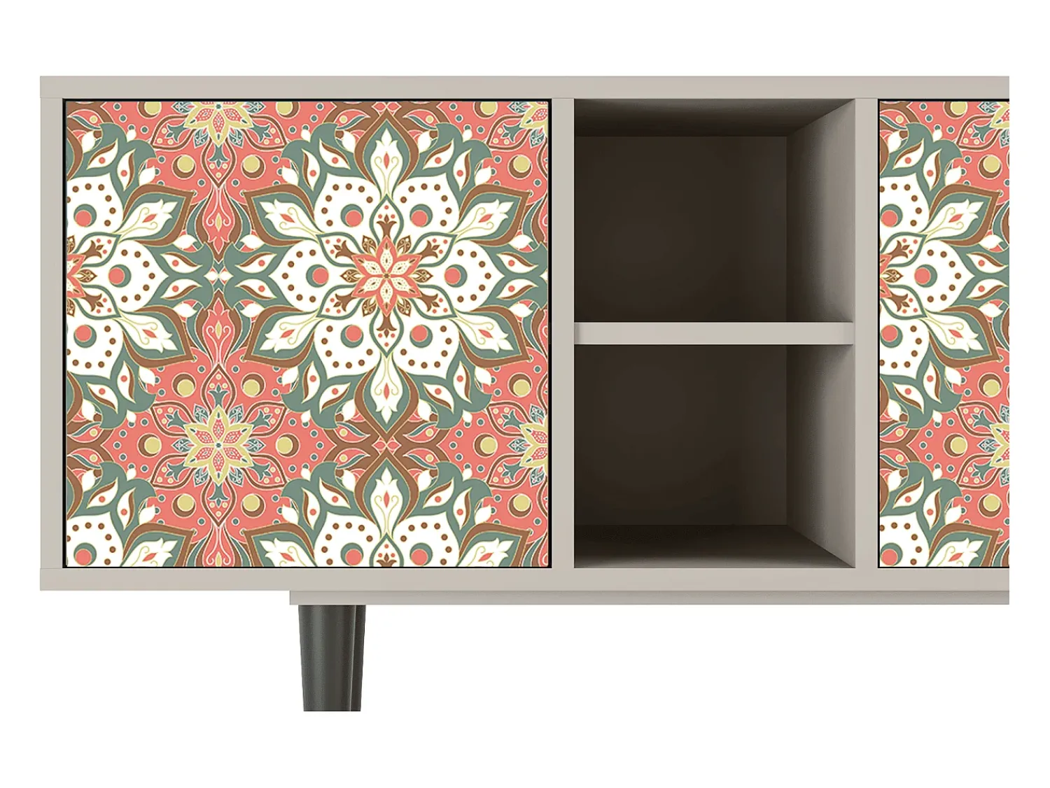 New Mueble de TV - 150х69х41 cm - T5 - Peach Grove, Areia Bege