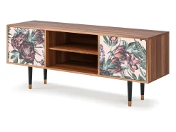 Online Mueble de TV - 170х69х48 cm - T2 - Peach Peonies, Nogueira Castanho