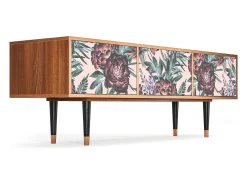 Móvel De Tv* Mueble de TV - 170х59х48 cm - T4 - Peach Peonies, Nogueira Castanho