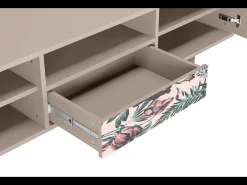 Móvel De Tv* Mueble de TV - 170х59х41 cm - T6 - Peach Peonies, Latte Bege