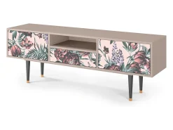 Móvel De Tv* Mueble de TV - 170х59х41 cm - T6 - Peach Peonies, Latte Bege