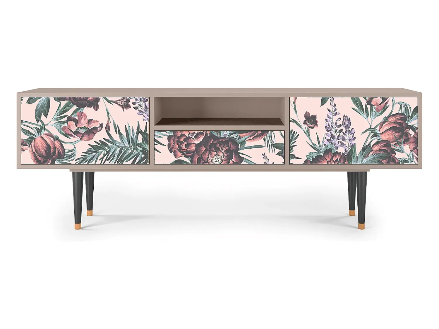 Móvel De Tv* Mueble de TV - 170х59х41 cm - T6 - Peach Peonies, Latte Bege