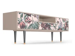 Móvel De Tv* Mueble de TV - 170х59х41 cm - T6 - Peach Peonies, Latte Bege