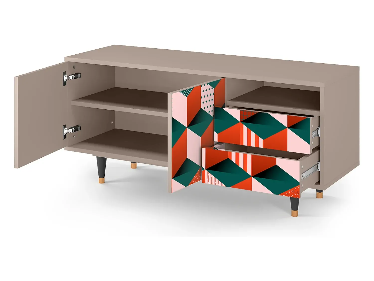 Móvel De Tv| Mueble de TV - 125х56х41 cm - T7 - Pepsi-Cola, Latte Bege