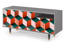 Móvel De Tv| Mueble de TV - 125х56х41 cm - T7 - Pepsi-Cola, Cinza Cinzento