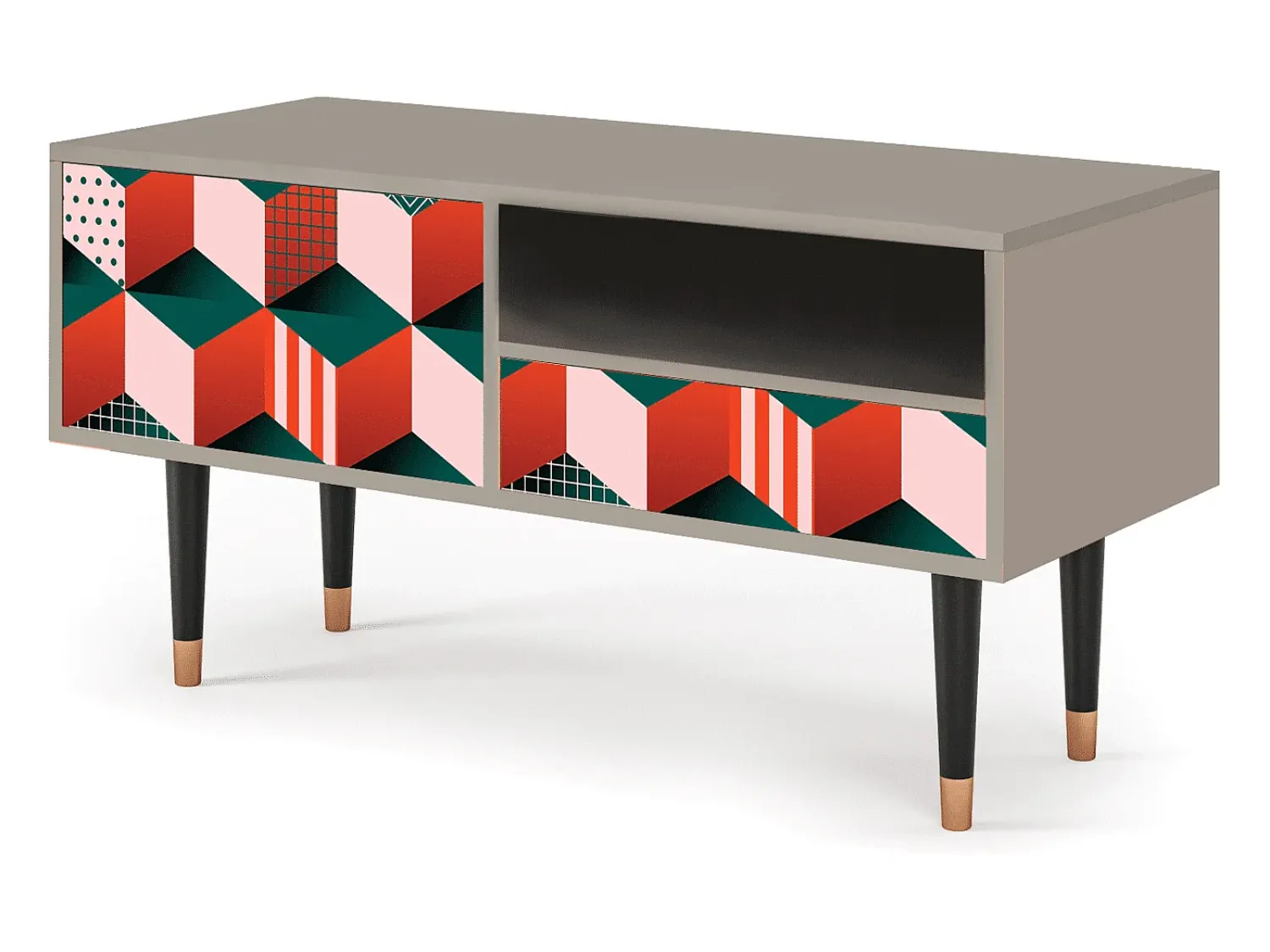 Móvel De Tv| Mueble de TV - 115х59х48 cm - T3 - Pepsi-Cola, Areia Bege