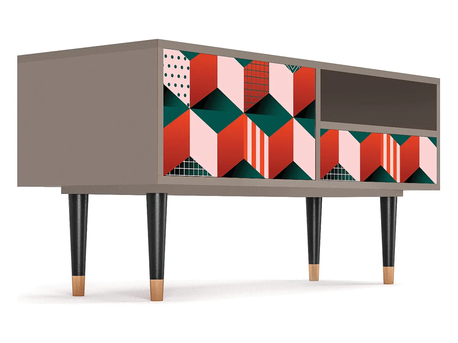 Móvel De Tv| Mueble de TV - 115х59х48 cm - T3 - Pepsi-Cola, Latte Bege