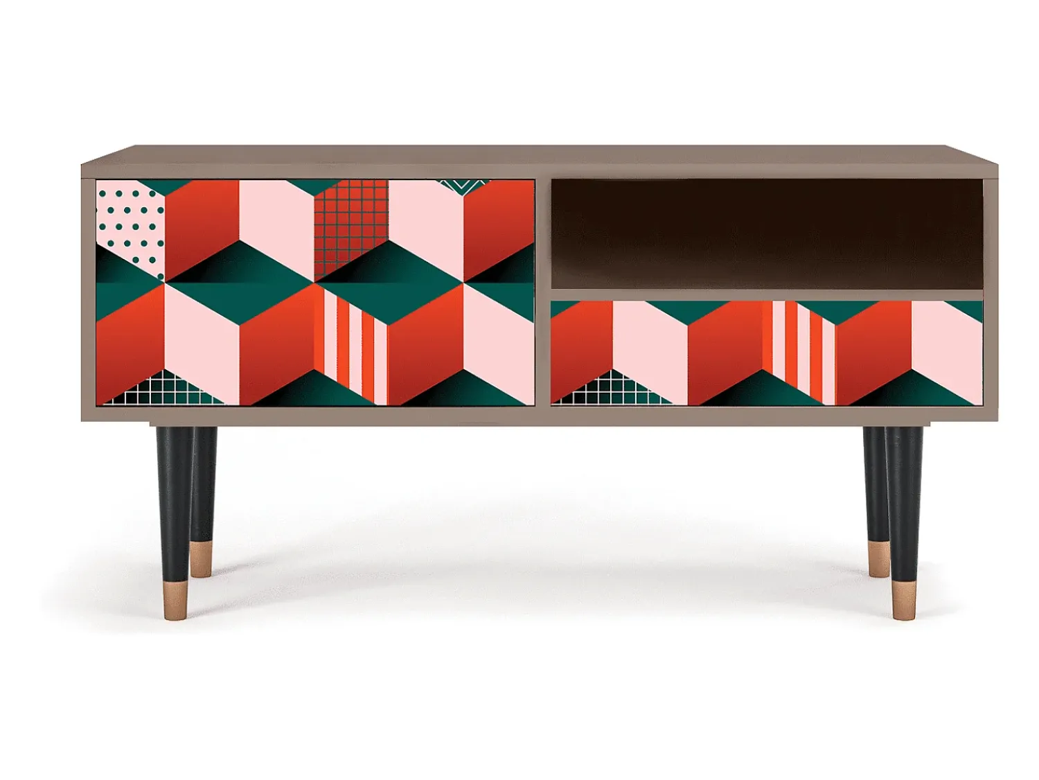 Móvel De Tv| Mueble de TV - 115х59х48 cm - T3 - Pepsi-Cola, Latte Bege