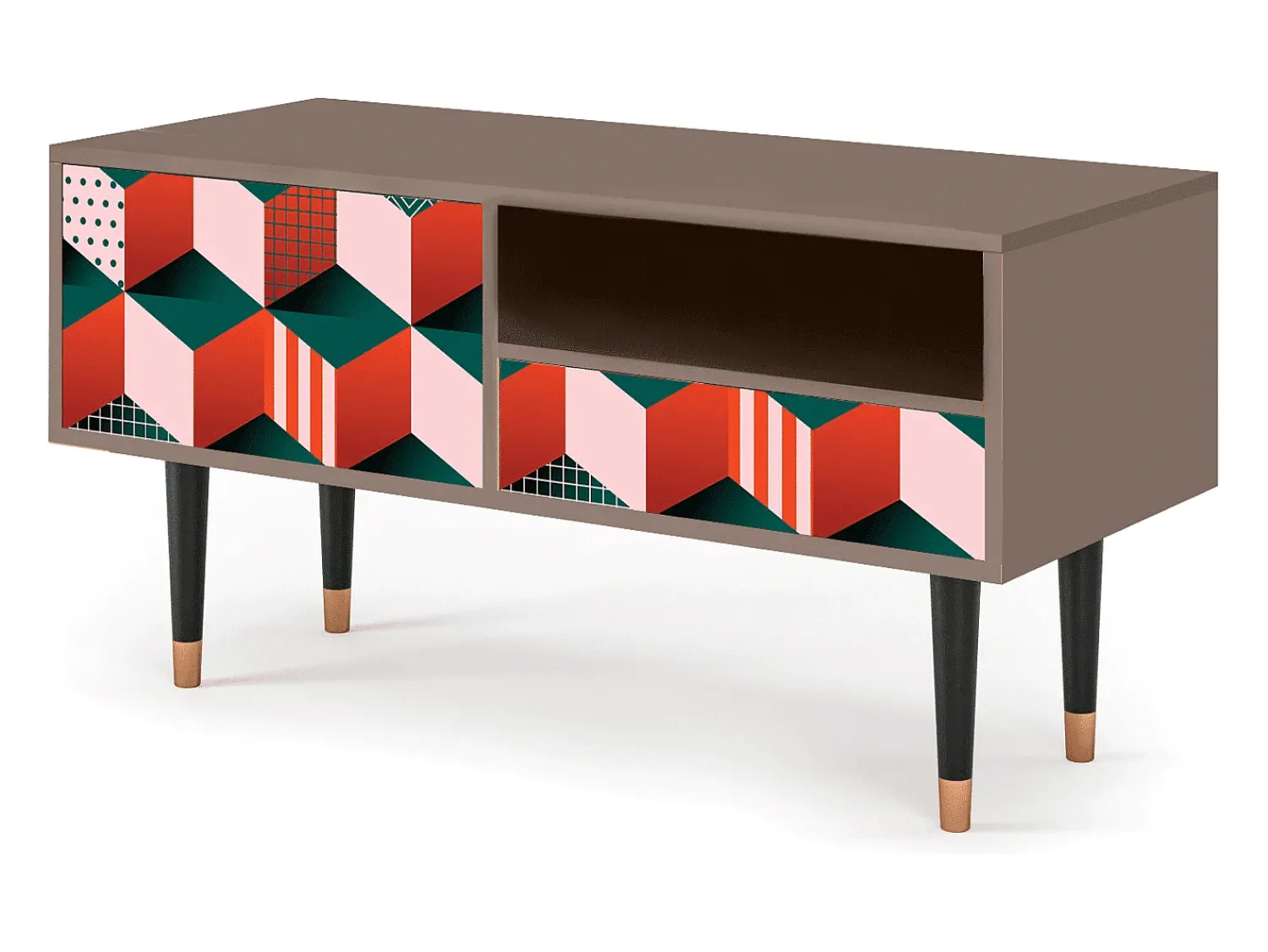 Móvel De Tv| Mueble de TV - 115х59х48 cm - T3 - Pepsi-Cola, Latte Bege