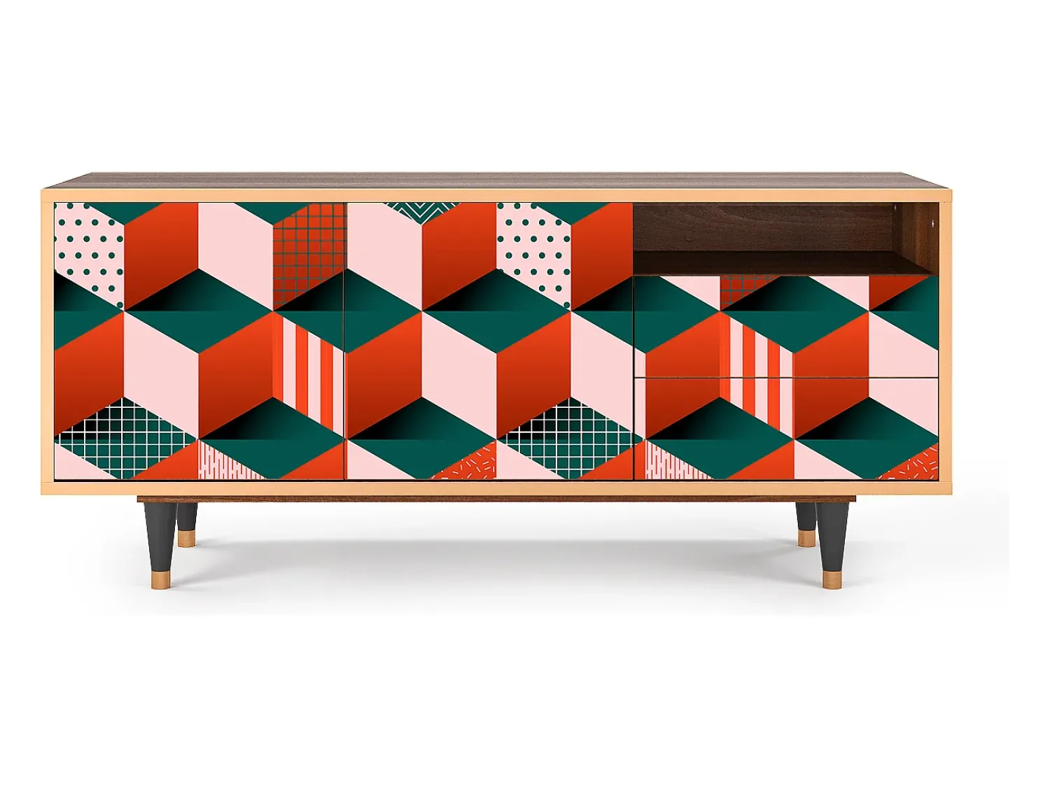 Móvel De Tv| Mueble de TV - 125х56х41 cm - T7 - Pepsi-Cola, Nogueira Castanho