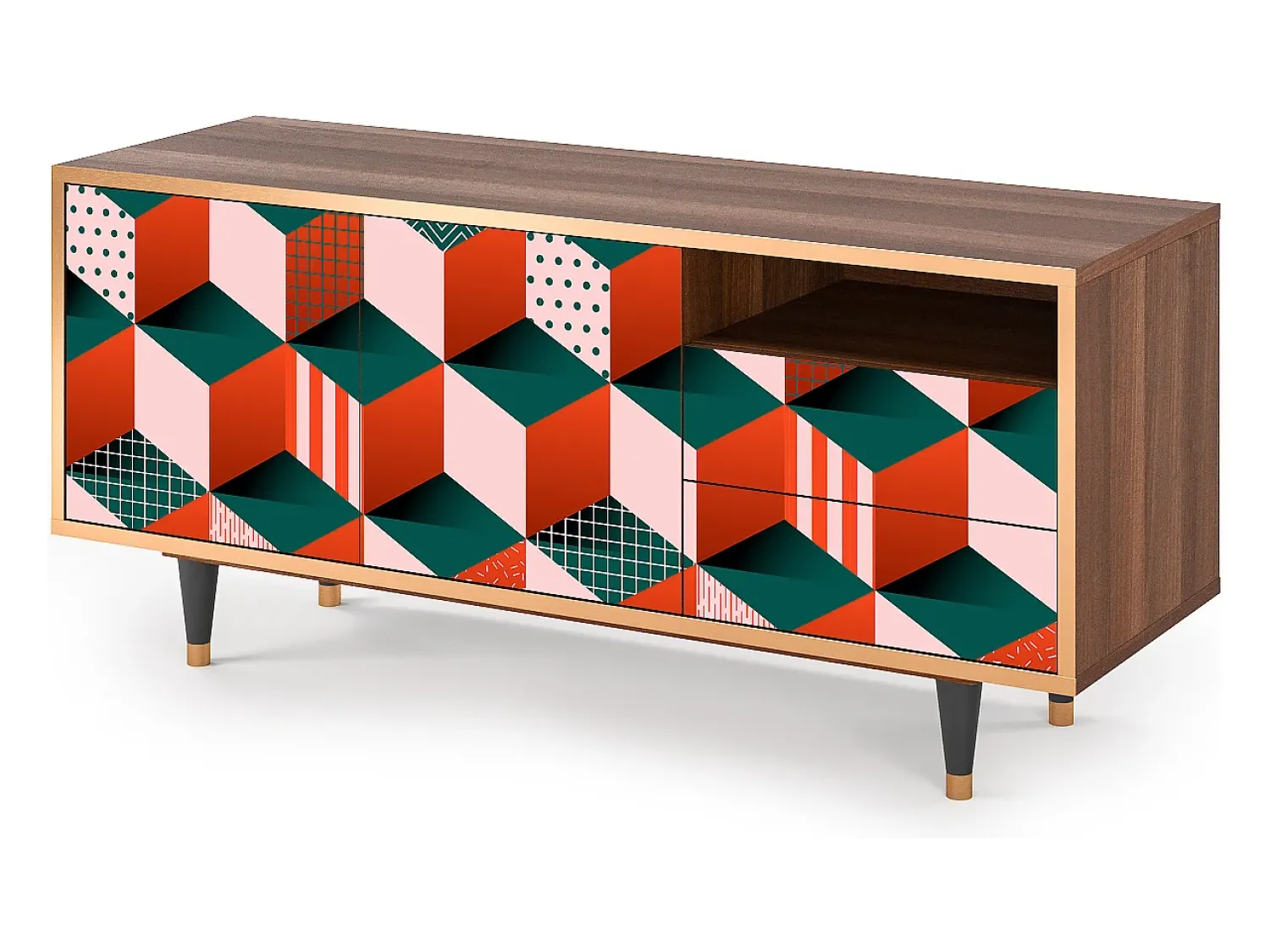 Móvel De Tv| Mueble de TV - 125х56х41 cm - T7 - Pepsi-Cola, Nogueira Castanho