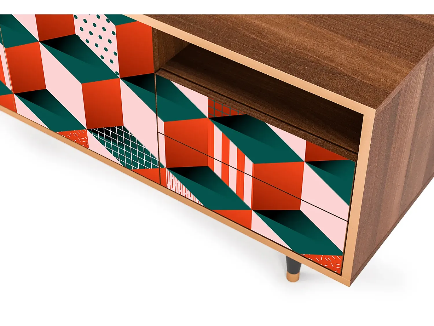 Móvel De Tv| Mueble de TV - 125х56х41 cm - T7 - Pepsi-Cola, Nogueira Castanho