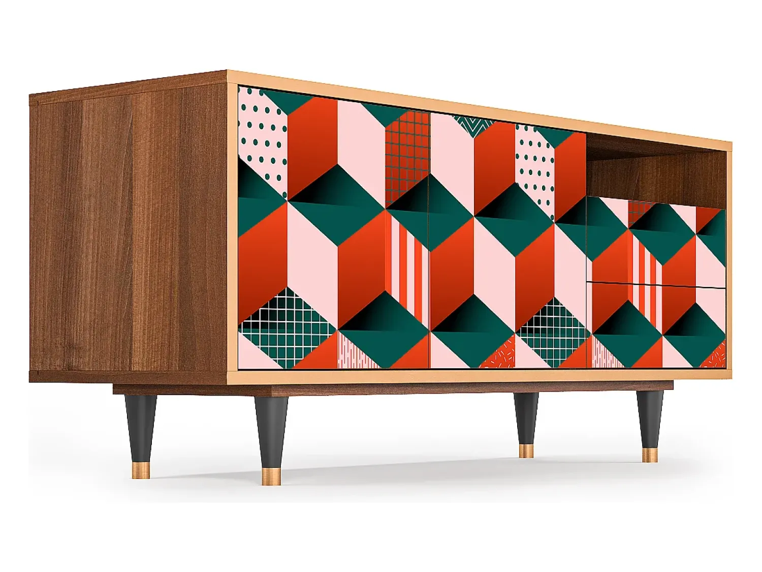 Móvel De Tv| Mueble de TV - 125х56х41 cm - T7 - Pepsi-Cola, Nogueira Castanho