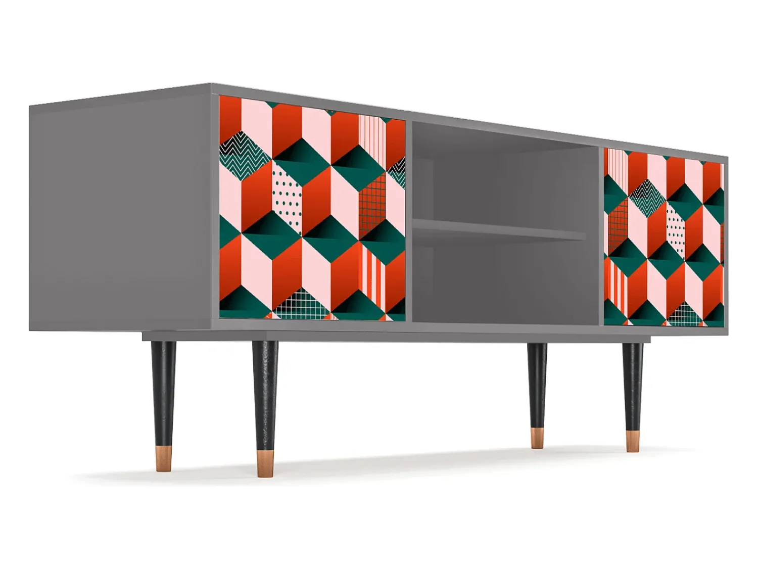 Móvel De Tv* Mueble de TV - 170х69х48 cm - T2 - Pepsi-Cola, Cinza Cinzento