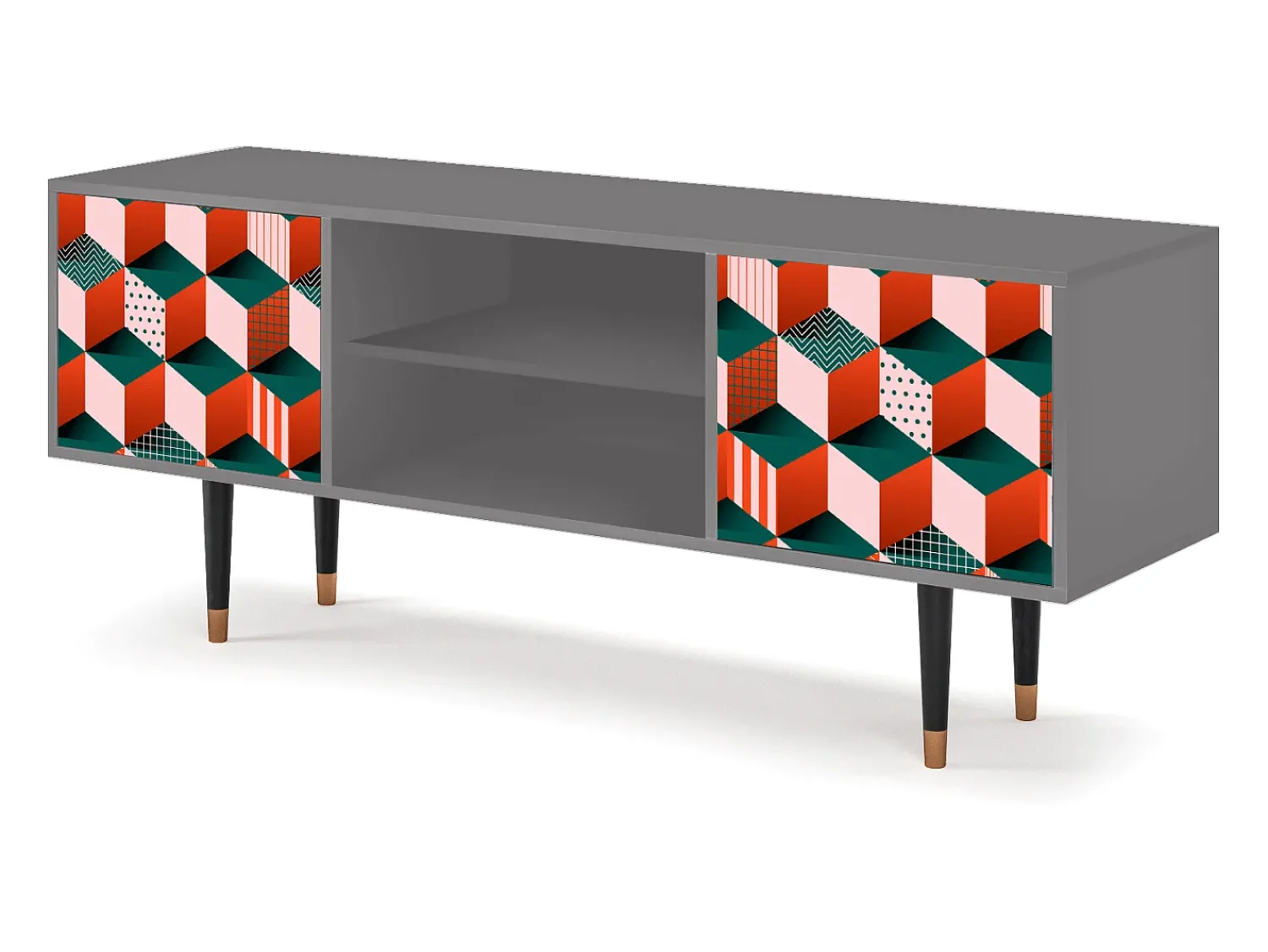 Móvel De Tv* Mueble de TV - 170х69х48 cm - T2 - Pepsi-Cola, Cinza Cinzento
