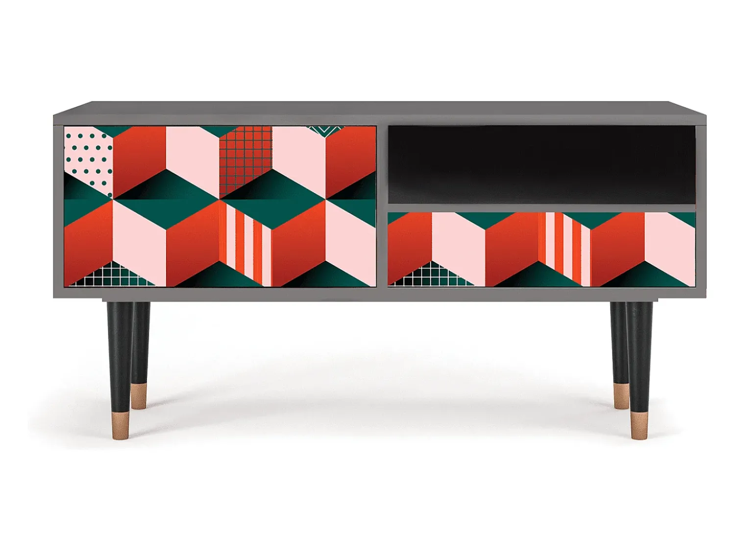 New Mueble de TV - 115х59х48 cm - T3 - Pepsi-Cola, Cinza Cinzento