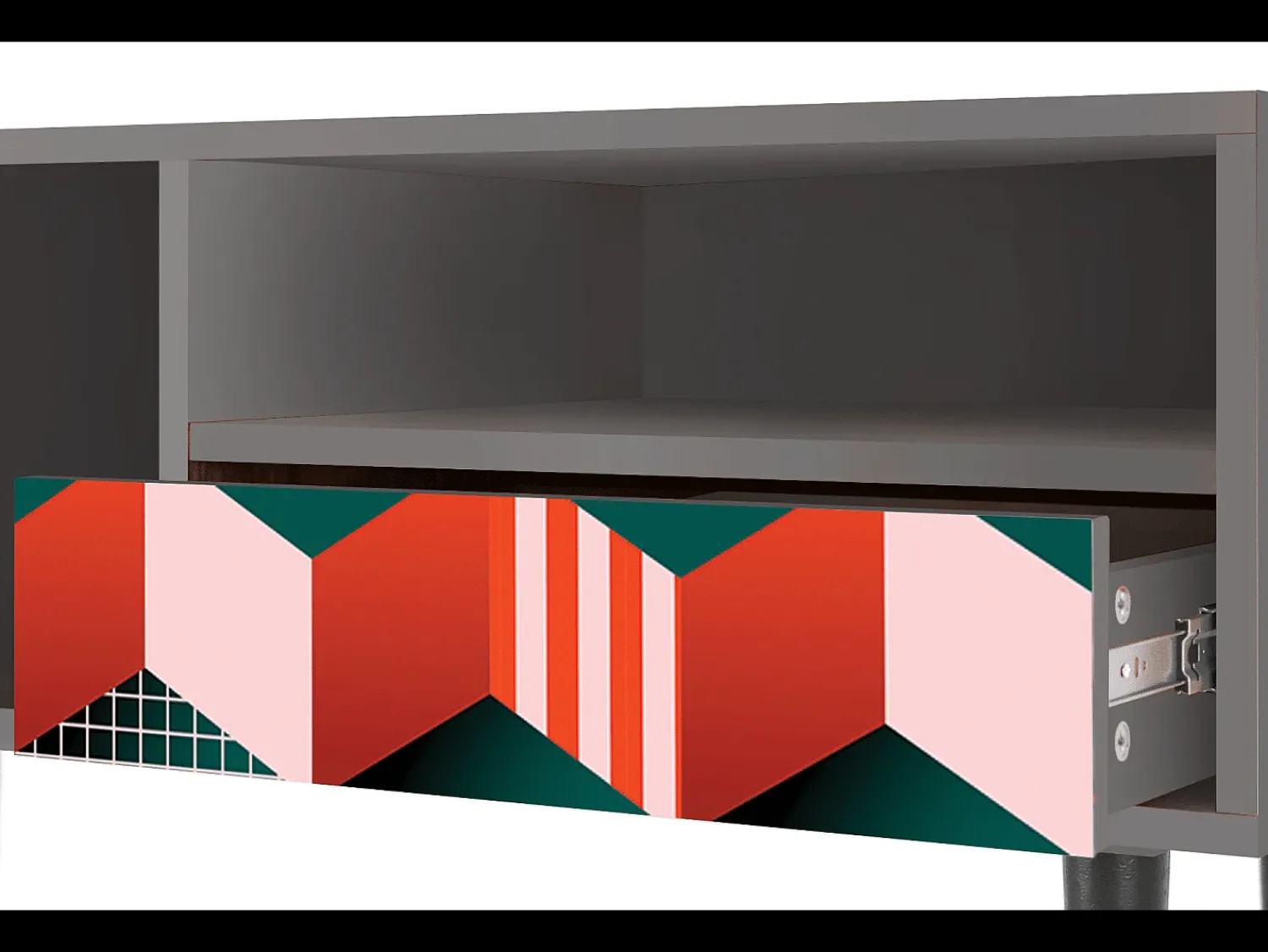 New Mueble de TV - 115х59х48 cm - T3 - Pepsi-Cola, Cinza Cinzento