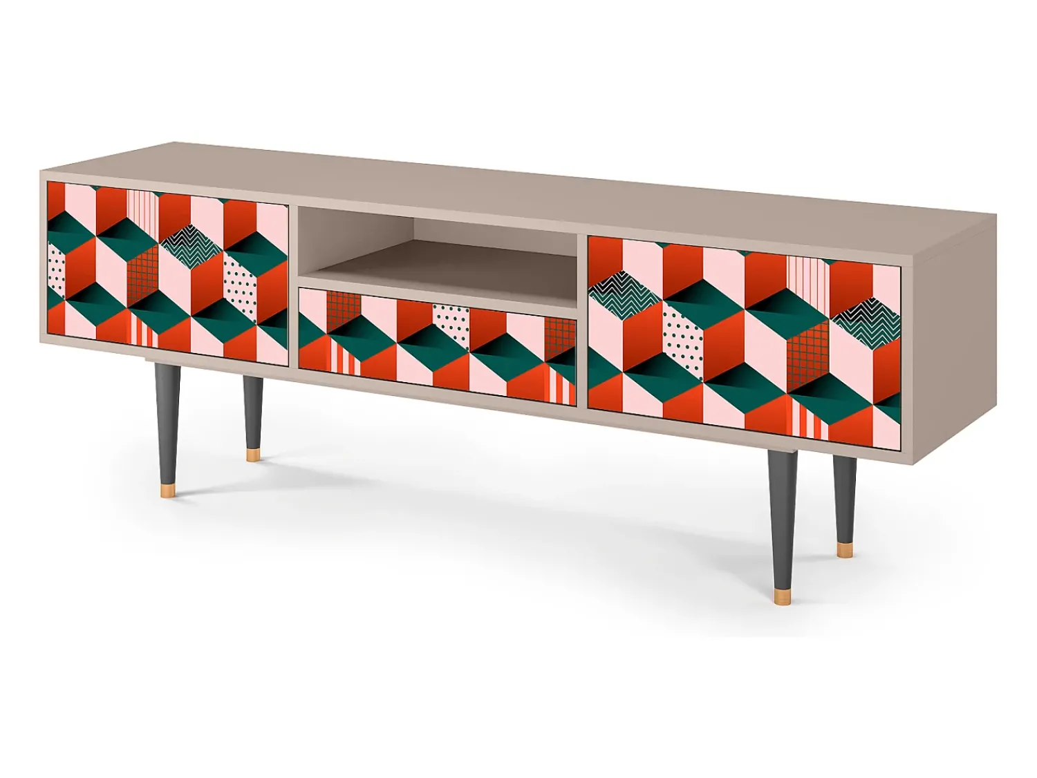 Móvel De Tv| Mueble de TV - 170х59х41 cm - T6 - Pepsi-Cola, Areia Bege