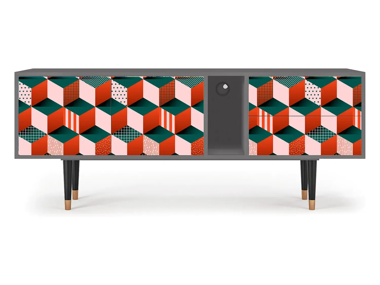 Móvel De Tv* Mueble de TV - 170х69х48 cm - T1 - Pepsi-Cola, Cinza Cinzento