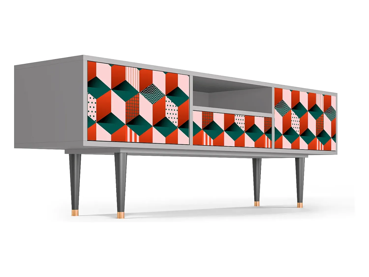 Móvel De Tv* Mueble de TV - 170х59х41 cm - T6 - Pepsi-Cola, Cinza Cinzento