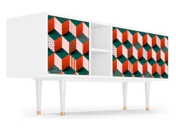 Móvel De Tv* Mueble de TV - 150х69х41 cm - T5 - Pepsi-Cola, Branco Bege